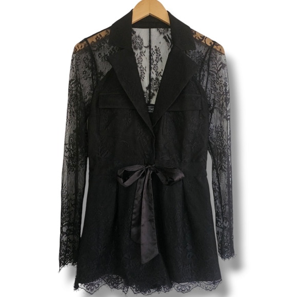 Blithe Lace Romper Size S Black Sheer Long Sleeve Collared Sexy Fairy Whimsigoth - Picture 14 of 14